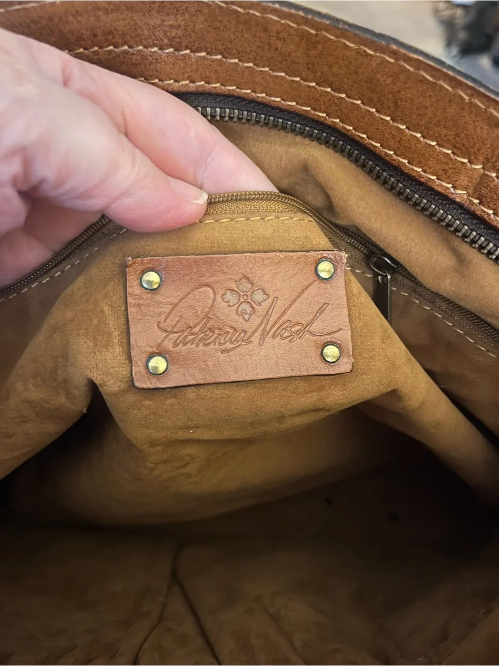 Patricia Nash Tooled Leather Shoulder Bag - Tan